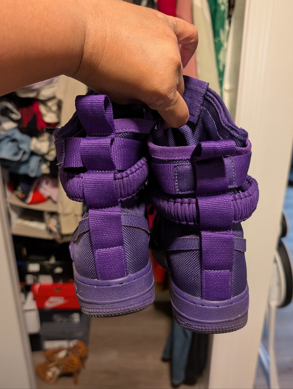 Nike Purple High-Top SF Air Force 1 Boots - Picture 3 of 4